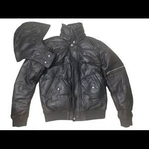 J. Lindeberg Genuine Leather mens Bomber jacket Cold Winter  Size M Retail $1500
